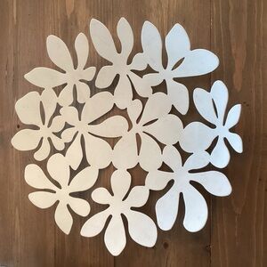 IKEA WHITE METAL FLORAL FRUIT BOWL MONIKA MULDER